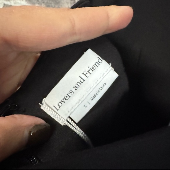 NWT Lovers + Friends Lennox JUMPSUIT black halter neck low cut back fitted - Picture 11 of 13